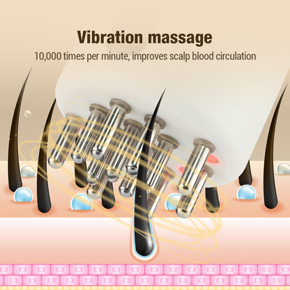 Electric Vibration Massage Comb Red Light